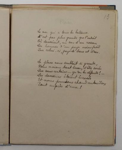 ÉLUARD (Paul) Le Devoir et l'inquiétude. Manuscrit autographe. Sans date [1917],...