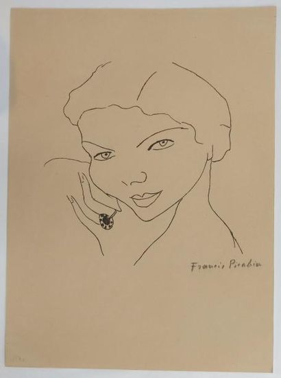 PICABIA Francis LITHOGRAPHIE ORIGINALE SIGNÉE. Circa 1950. 38 x 28 cm, sous encadrement.
Lithographie...