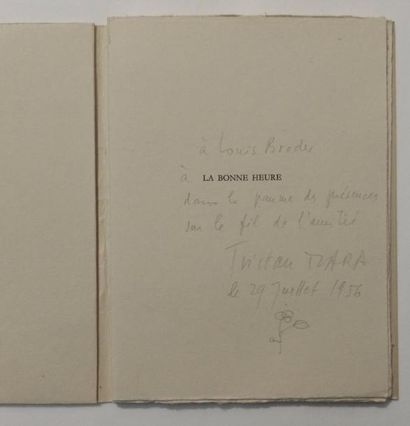 TZARA Tristan - BRAQUE Georges LA BONNE HEURE. Paris, 1955. In-12 en feuilles, étui.
Edition...