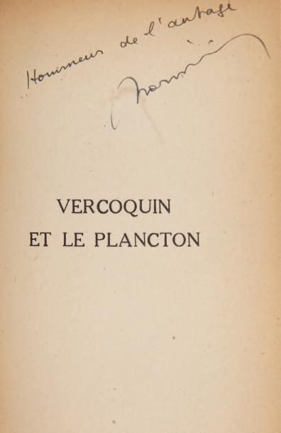 VIAN Boris VERCOQUIN ET LE PLANCTON. Paris, Gallimard, 1946. In-12, reliure revorim,...