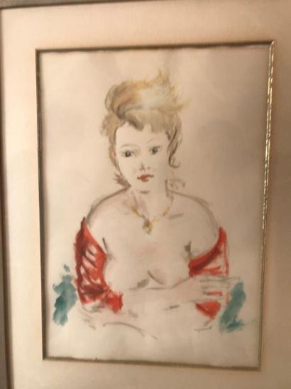 André DIGNIMONT (1891-1965) 
Portrait de femme
Signé (en bas à droite); Au dos une...