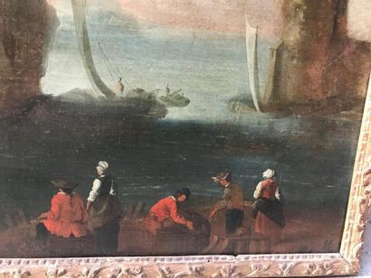 null Deux dessus de porte
Huiles sur toile
A décor de paysages maritimes
XVIIIe ...