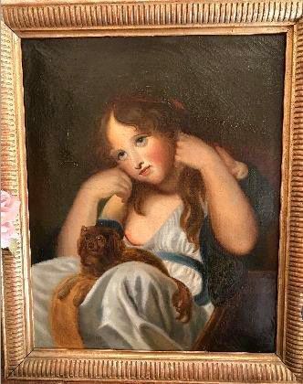 Dans le goût du XVIIIème siècle 
Portrait de fillette
Huile sur toile