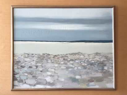 Pierre-Gérard LANGLOIS (1940-1994) 
La plage
Huile sur toile signée en bas à dro...