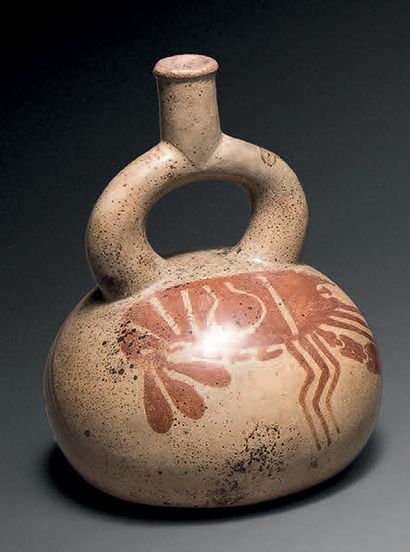 null Vase funéraire à décor peint
Culture Mochica, Pérou Intermédiaire ancien, Mochica...