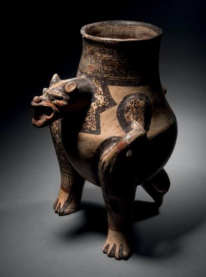 null Vase zoomorphe représentant un félin Culture Guanacaste, région de Nicoya, frontière...