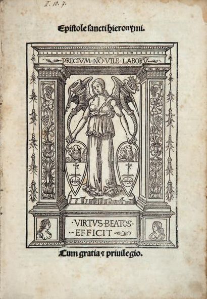 JÉRÔME (Saint) Epistole sancti hieronymi. [Au colophon]: Lyon, Nicolas de Benedictis...