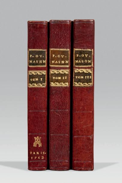 OVIDE Opera quae supersunt. Paris, Joseph Barbou, 1762. 3 volumes in-12, maroquin...