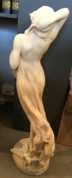 JESUS FRUCTUOSO CONTRERAS (1867-1902) Baigneuse "L'Eveil'
Sculpture en albâtre signée...