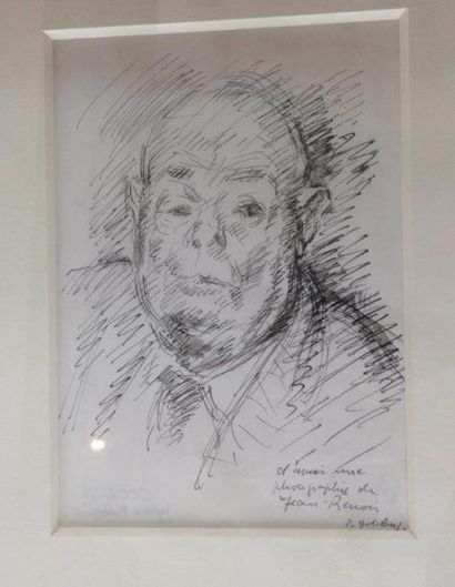 Simon GOLDBERG (1913-1985) Portrait de Jean Renoir
Encre signé:S. Goldberg
H. 20.5...