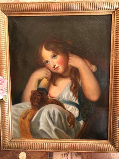 Dans le goût du XVIIIème siècle Portrait de fillette
Huile sur toile