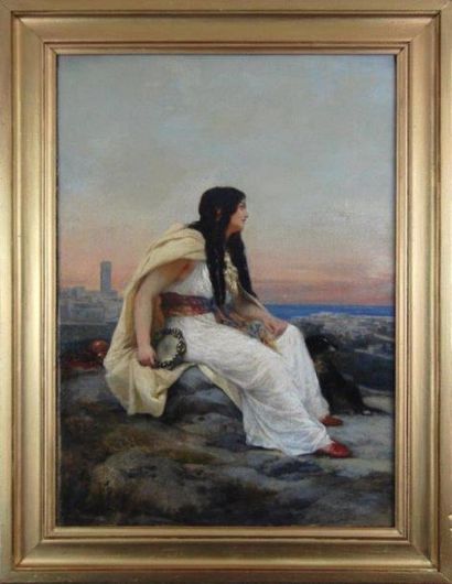 Oscar Pierre MATHIEU (1845-1881) Jeune Femme Orientale
Huile sur toile 32,5 x 46,5...