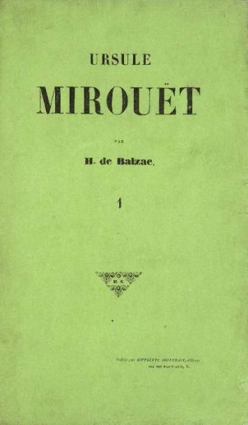 BALZAC (Honoré de) Ursule Mirouët.
Paris, Souverain, 1842. 2 volumes in-8, demi-veau...