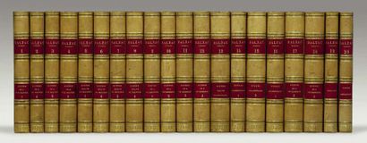BALZAC (Honoré de) Oeuvres complètes.
Paris, Houssiaux, 1855. 20 volumes in-8, demi-veau...