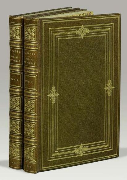 BOREL (Petrus) Madame Putiphar.
Paris, Ollivier, 1839. 2 volumes in-8, maroquin havane...