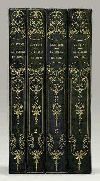 CUSTINE (Marquis Astolphe de) La Russie en 1839.
Paris, D'Amyot, 1843. 4 volumes...