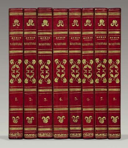 DUMAS (Alexandre) Les Trois Mousquetaires.
Paris, Baudry, 1844. 8 volumes in-8, demi-veau...