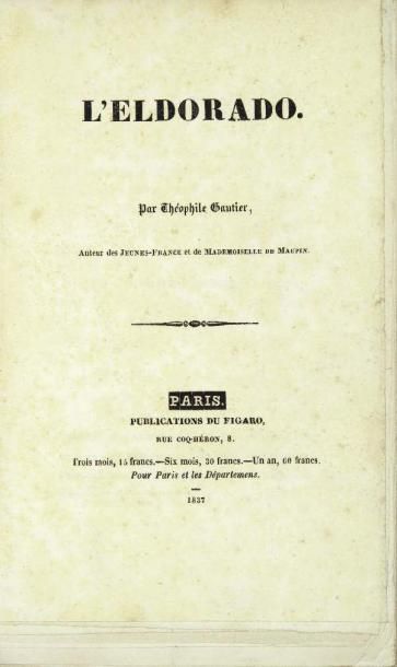 GAUTIER (Théophile) L'Eldorado.
Paris, Publications du Figaro, 1837. In-8, demi-maroquin...