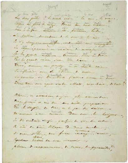 HUGO (Victor) [La Pente de La Rêverie]. Poème autographe, daté 28 mai 1830. 6 pages...