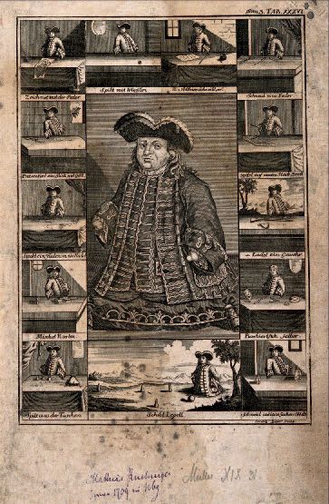 Ecole Allemande, vers 1709 Portrait de Matthias BUCHINGER en tenue de Cour, assis...