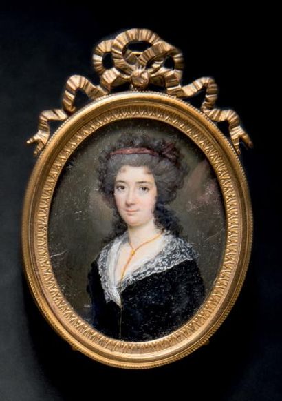 Marie-Louise-Mathilde SAUNIER (Active à Paris, premier tiers du XIXe siècle) Portrait...