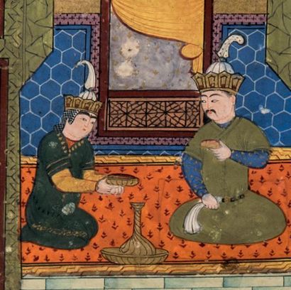 null Le Roi Bahram Gur dans le pavillon vert avec la princesse du Khawarezm
Miniature...