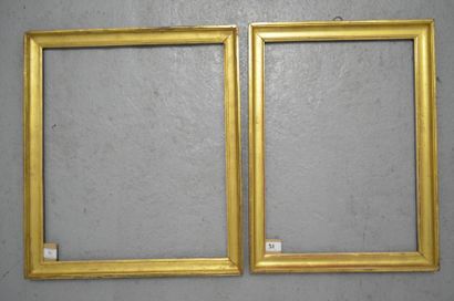 null DEUX GORGES en bois mouluré et doré. XIXe siècle.
45 x 52,4 cm - Profil: 3,7...