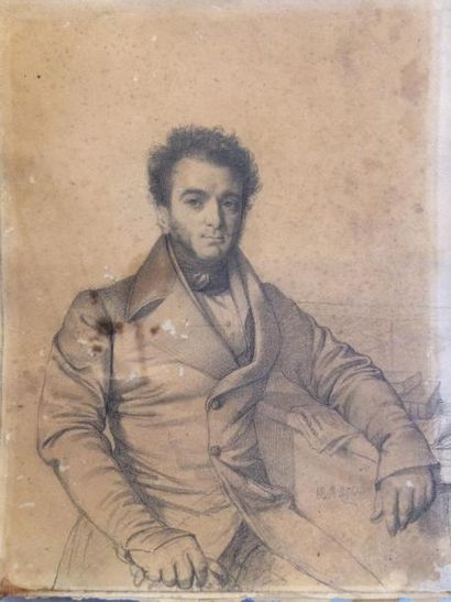 null Romain Cazes (1810-1881)
Portrait d'homme à sa table de travail
Crayon sur papier
(Tâches,...