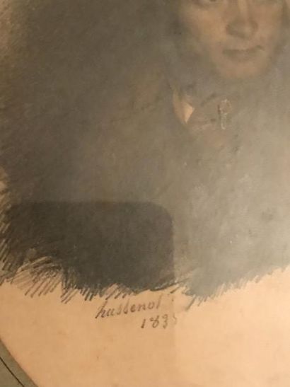 Joseph HUSSENOT (1827-1896) Portrait d'homme
Crayon sur papier signé en bas à droite...