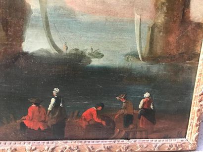 null Deux dessus de porte à décor de paysages maritimes
Huiles sur toile
XVIIIe ...