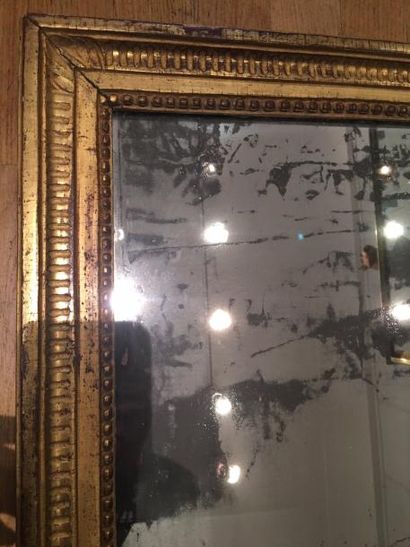 null Cadre Louis XVI en bois doré (miroir d'origine) 131 x 63,5 cm - Profil: 7 c...