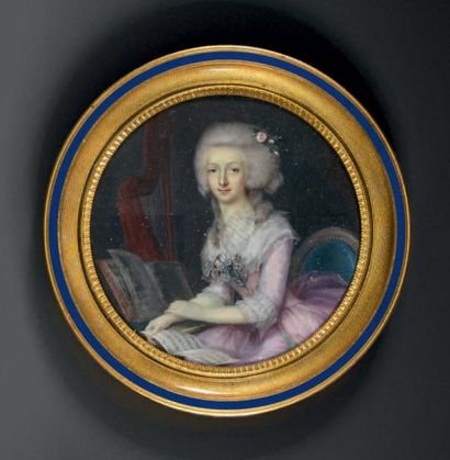 Mademoiselle Anne-Rosalie BOQUET (Paris, 1752 - Juillet-Août 1794) 
Portrait d'une...