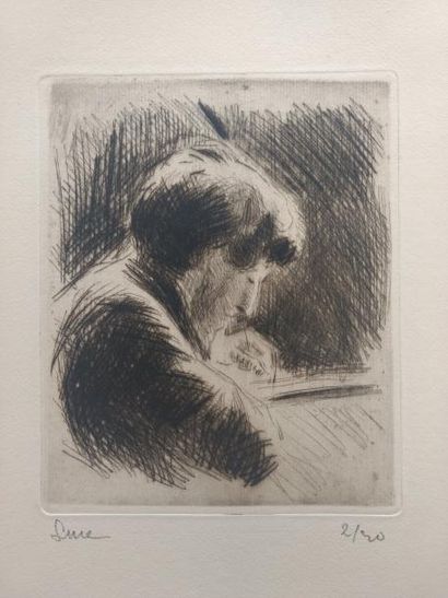 Maximilien LUCE (1858 - 1941) 
Peské; Graveur au travail; Dans la cuisine, rue Cortot....