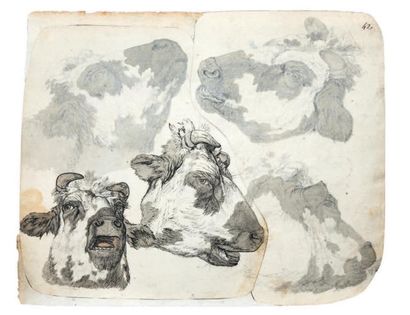 Jean-Baptiste HUET dit le Vieux (Paris 1745 - 1811) 
Ensemble de 26 dessins et gravures
Plume...
