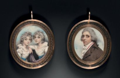 Andrew PLIMER (1763 - 1837) 
Triple portrait figurant sur une face: Sir A. Floyd...