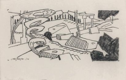 Albert GLEIZES (1881 - 1953) 
Le Paysage élu, 1910
Crayon noir sur papier
Signé en...
