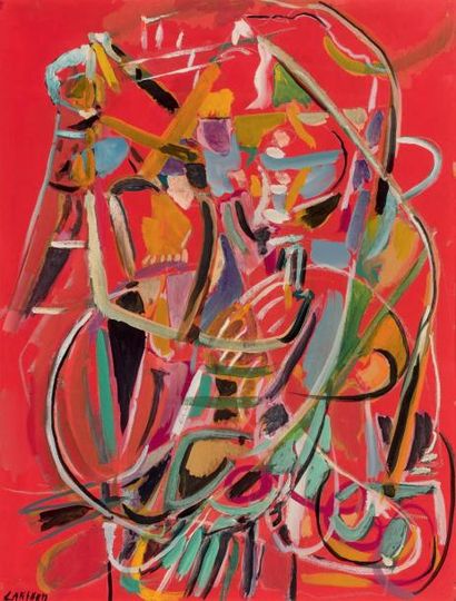 André LANSKOY (1902 - 1976) 
Composition abstraite
Gouache sur papier
Signée en bas...