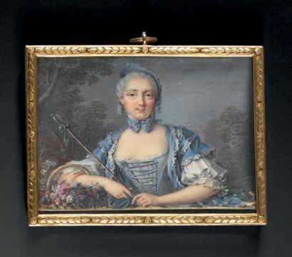 Bernard du VIGEON (Vers 1683 - Paris 11 avril 1760) 
Portrait de jeune femme en buste...