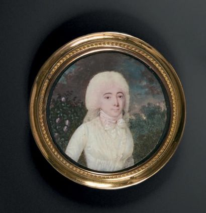 CHARLES CIOR (PARIS, 1769 - 1840) 
Portrait de jeune femme en buste de trois quarts...