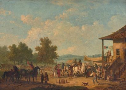 École FRANÇAISE vers 1820, suiveur de SWEBACH DESFONTAINES Scène de marché aux chevaux
Sur...