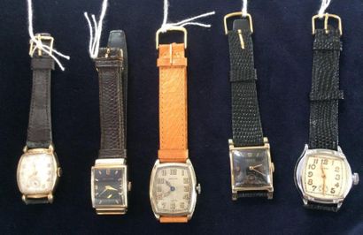 null Lot de 5 montres: Gruen, Bulova, Elgin, Waltham
Ref 299/2 + Ref 159 + Ref 297/2...