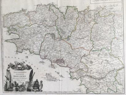null Carte géographie du Gouvernement Général de Bretagne par ROBERT
