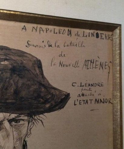 Charles LÉANDRE (1862-1934) Caricature
Encre et lavis sur papier.
Inscription 'A...