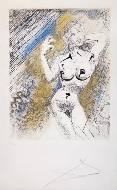 DALI Salvador. MARYLIN. GRAVURE ORIGINALE SIGNÉE. [1967]. Dimensions de la cuvette:...