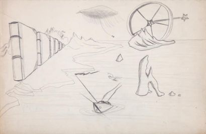 DESNOS Robert. DEUX DESSINS ORIGINAUX circa 1930. 20 x 31 cm.
Deux dessins au crayon...