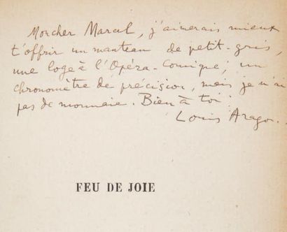 ARAGON Louis. FEU DE JOIE. Paris, Au Sans Pareil, 1920. Grand in-12, Bradel, demi-maroquin...