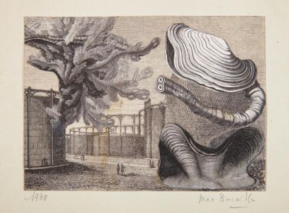 BUCAILLE Max. COLLAGE ORIGINAL SIGNÉ. 1938.
10,5 x 14,5 cm, sous passe-partout.
Beau...