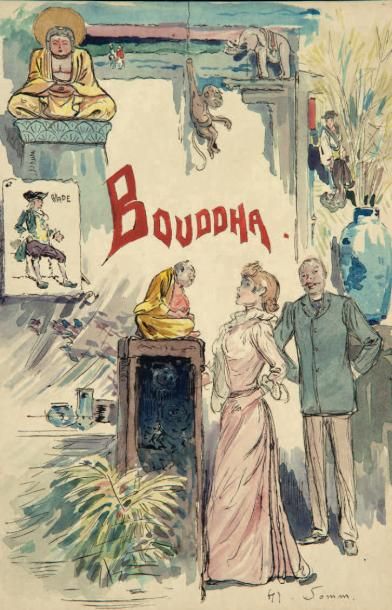 CLARETIE (Jules) Bouddha. Paris, Librairie Conquet, 1888.
In-12, maroquin turquoise,...