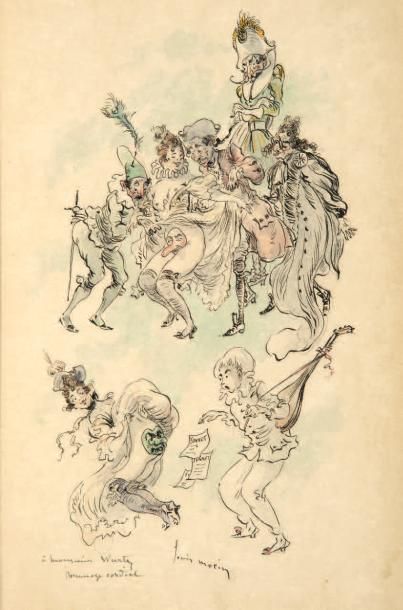 VAUCAIRE (Maurice) Vingt masques. Paris, Librairie Rouquette, s.d. [1895]. In-8,...