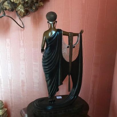 null Romain de Tirtoff dit Erté Femme sirène Bronze signé Marqué A.P, RKP, INT.CORP...